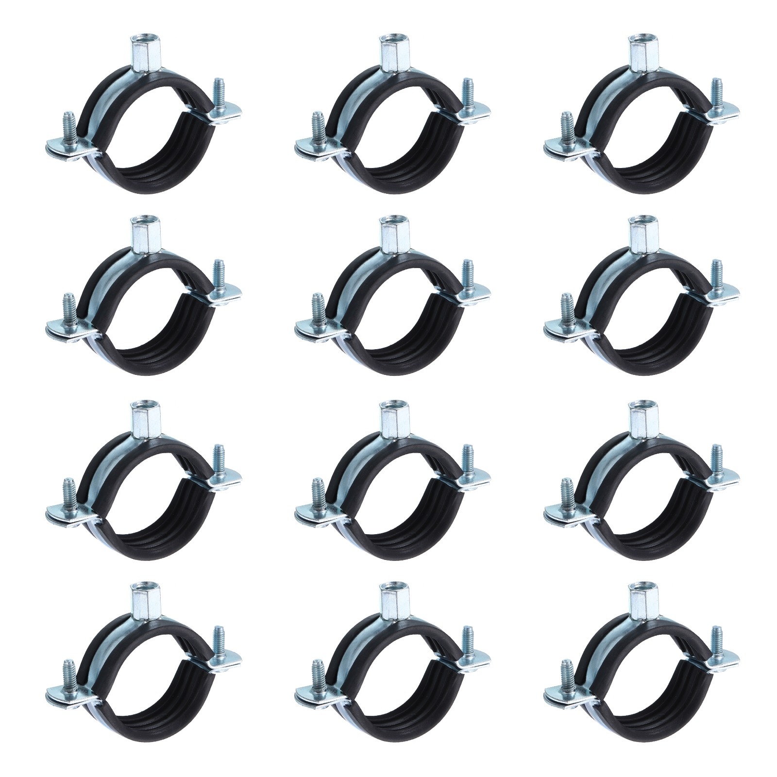 12Pcs Split Ring Pipe Hanger 50mm/2inch Adjustable Pipe Bracket Clamp
