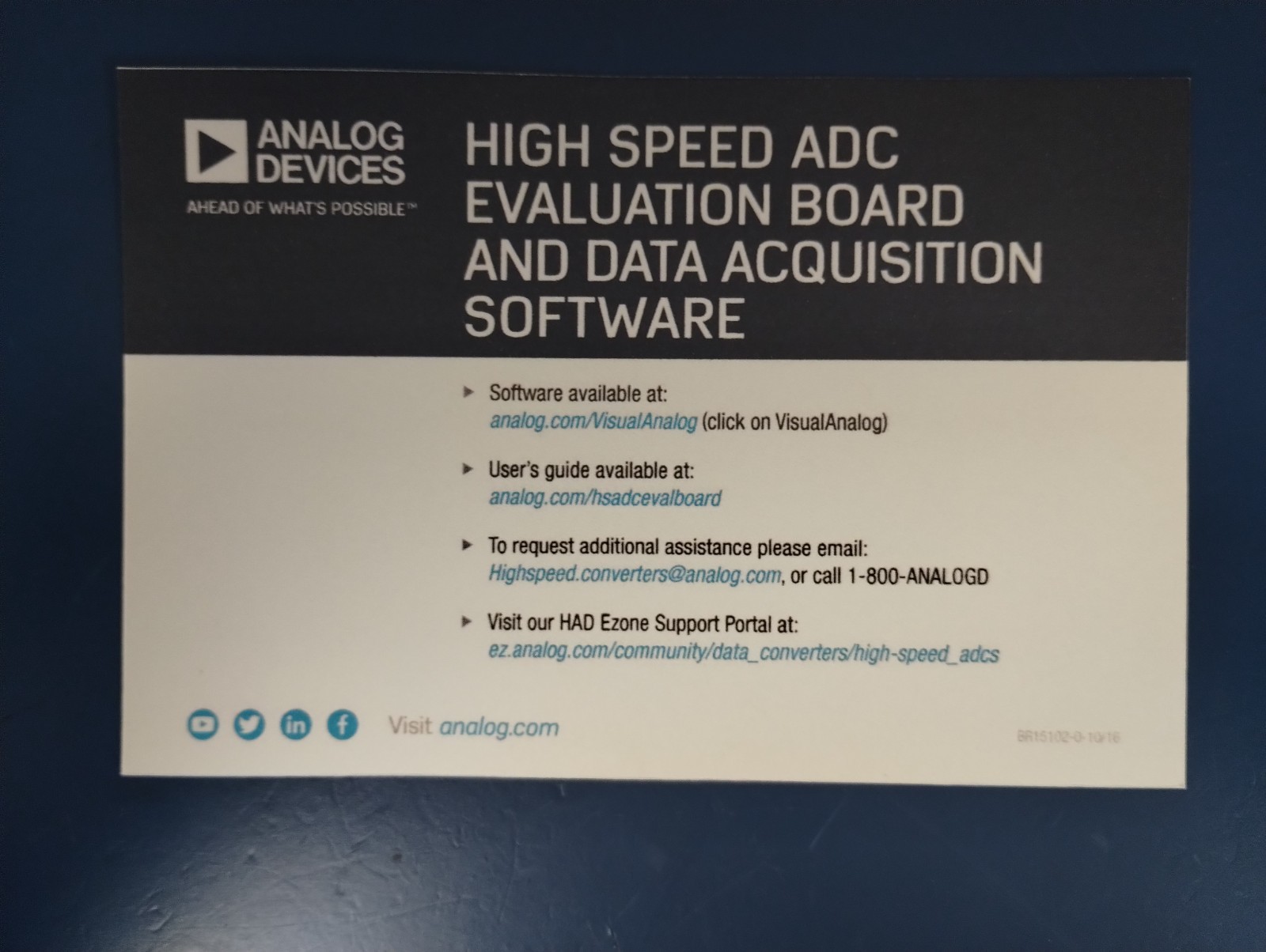 Analog Devices AD9484‑500EBZ ADC Development Platform for the AD9484