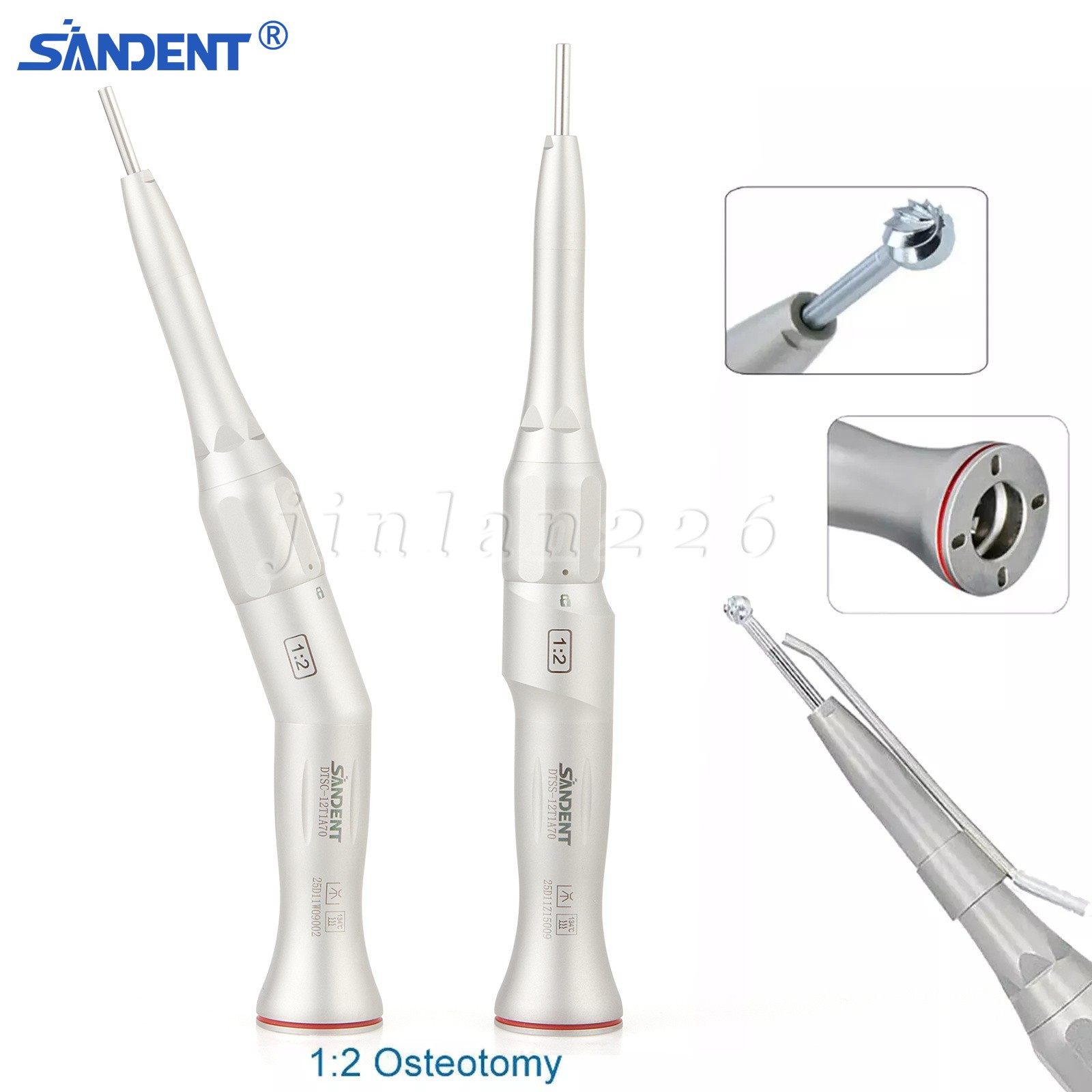 SANDENT Dental 1:2 Surgical Osteotomy Low Speed Handpiece 20º Contra Angle