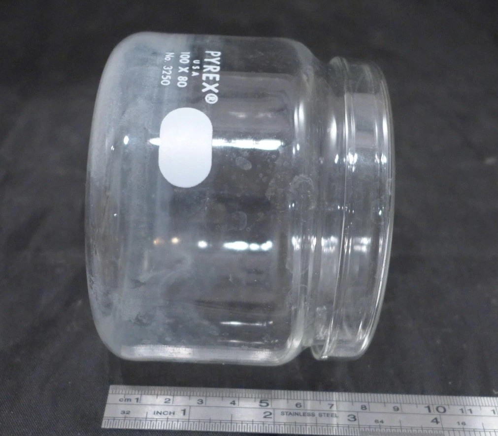 CORNING Pyrex Crystallizing Dish, 100×80 mm, ca 500mL, w/ repl lid #3250-100