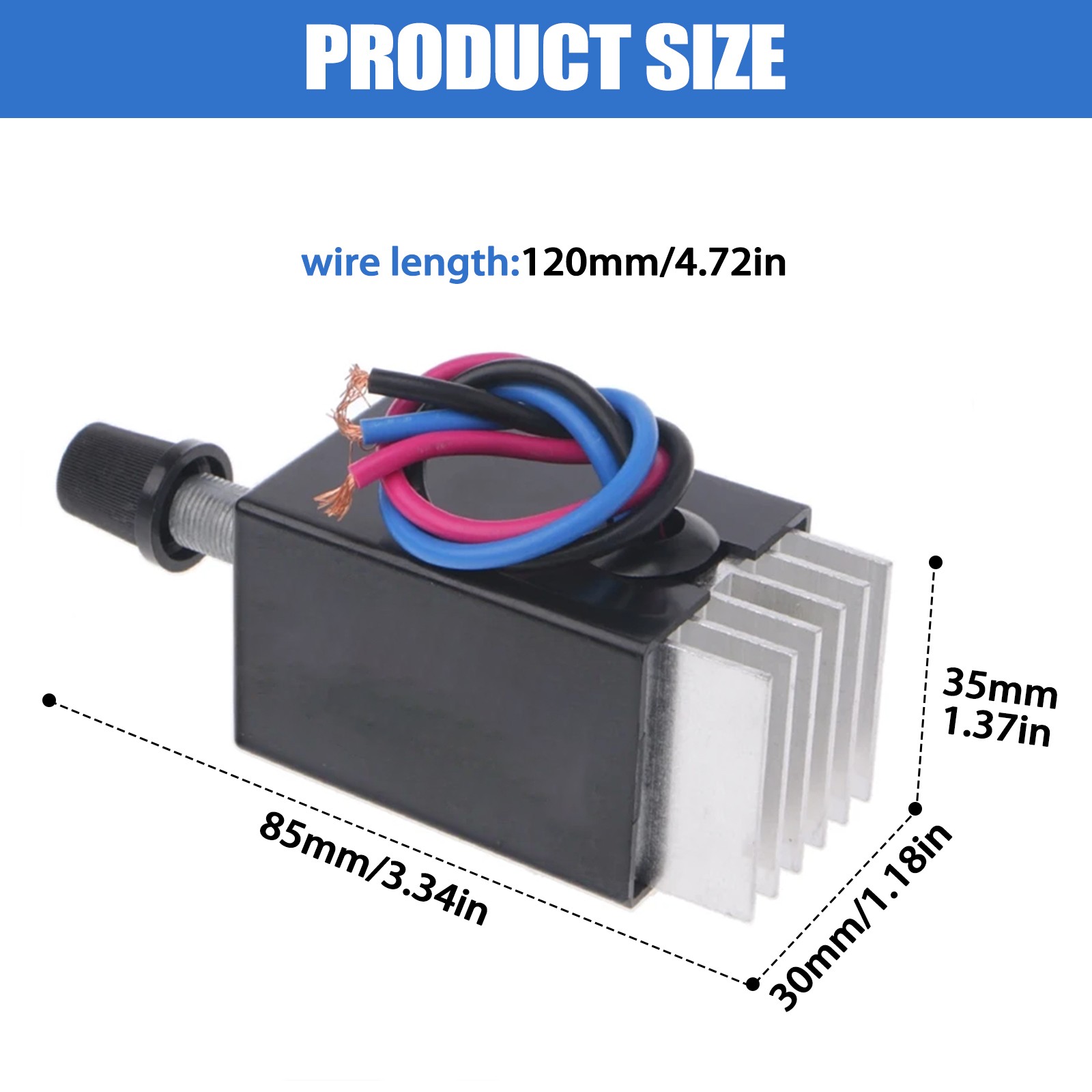 DC 12V 24V Motor Speed Controller Switch Car Fan Bulb Heater Air-Conditioner