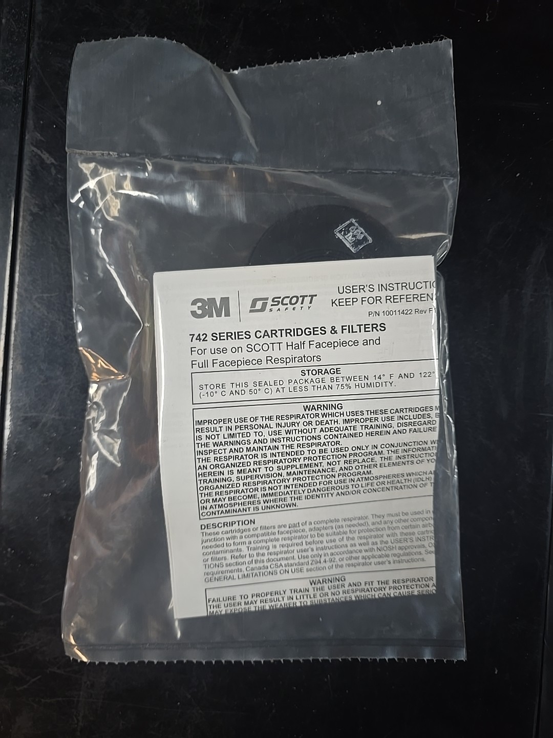 3M Scott 742 Series Respirator Cartridges & Filters 2 Pack