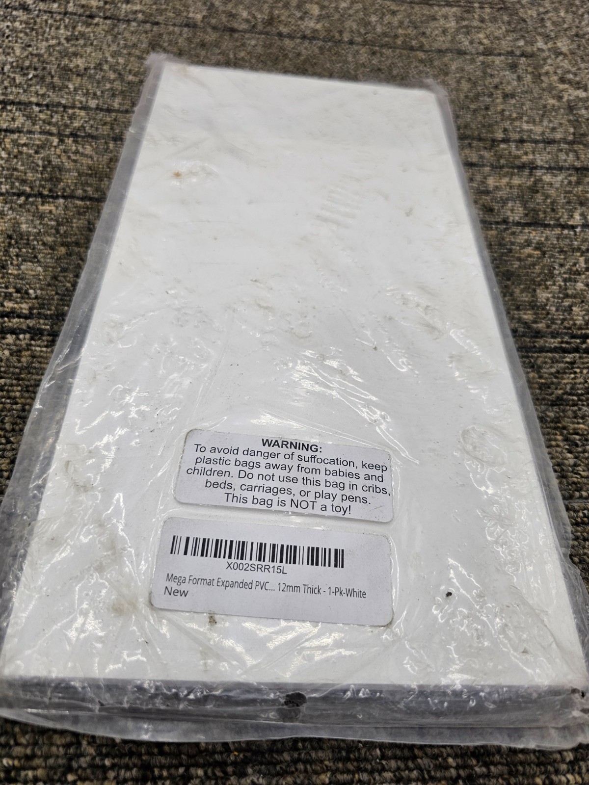 (QTY 3) Mega Format Expanded PVC Plastic Sheets 6″ X 12″ Rigid White 1/2″ Thick