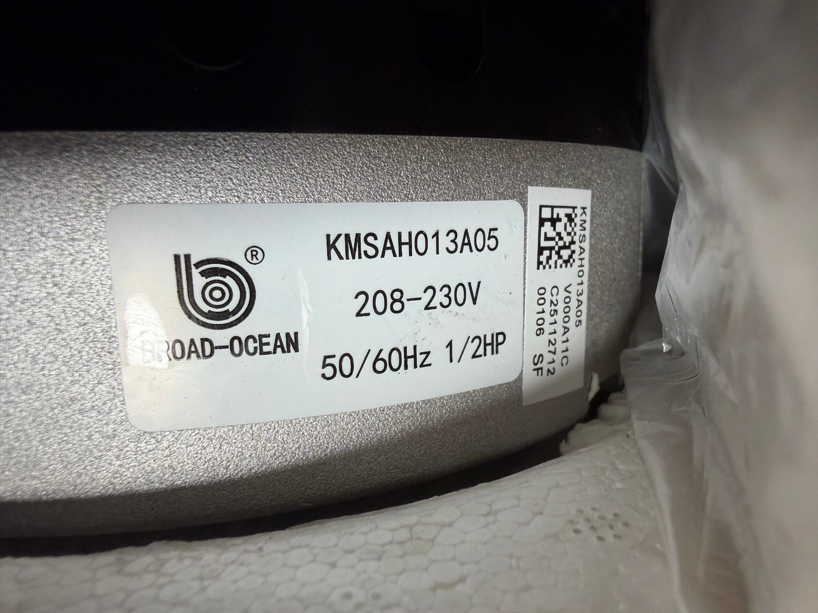 OEM Broad-Ocean 1/2 HP Furnace Blower Motor KMSAH013A05 ZWK702B5388701 230V