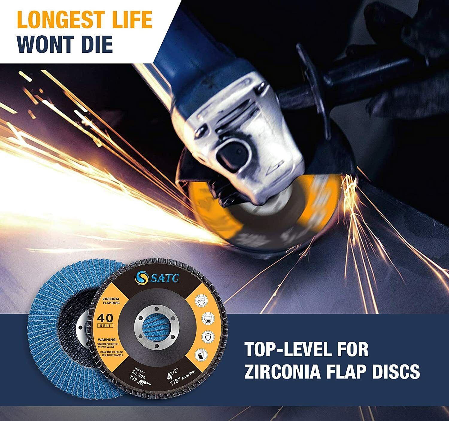 24Pack 4-1/2″ X 7/8″,Zirconia Grinding Wheel 40/60/80/120 Grit (20T29+4T27)