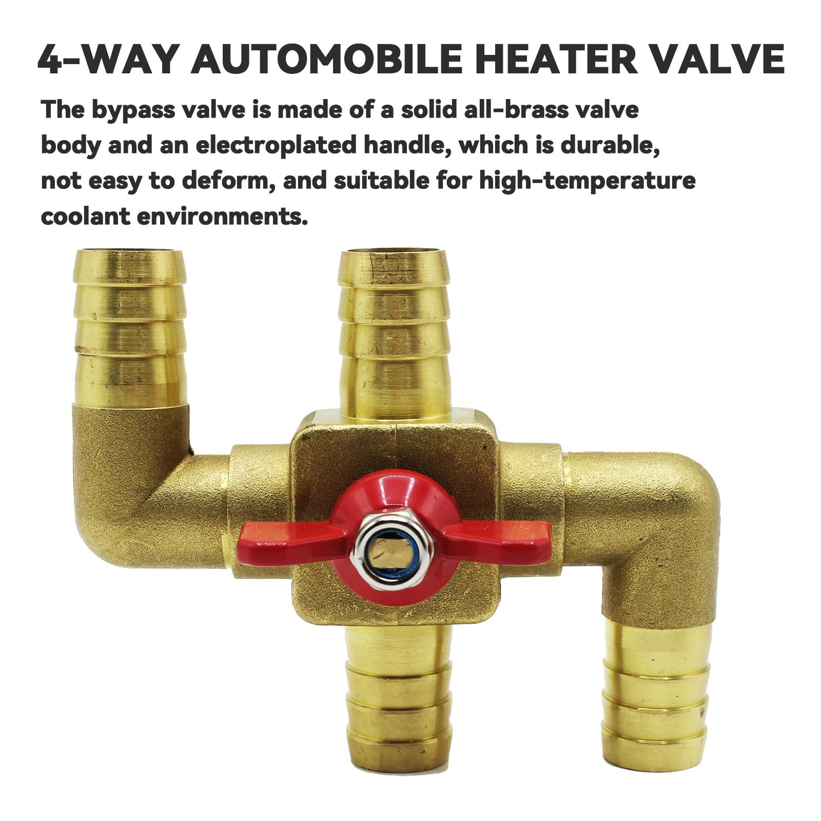 Heater Core Bypass Valve 4-Way Solid Brass Automobile Integrated Manual