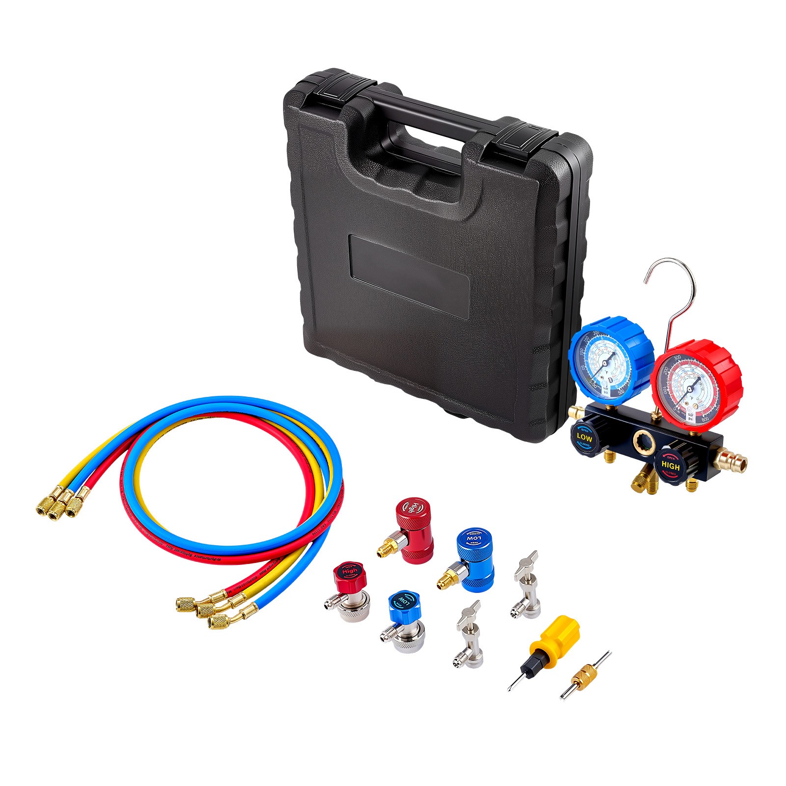 Uimoso 3-Way AC Manifold Gauge Set for R134a R404A R1234yf R22 Refrigerants