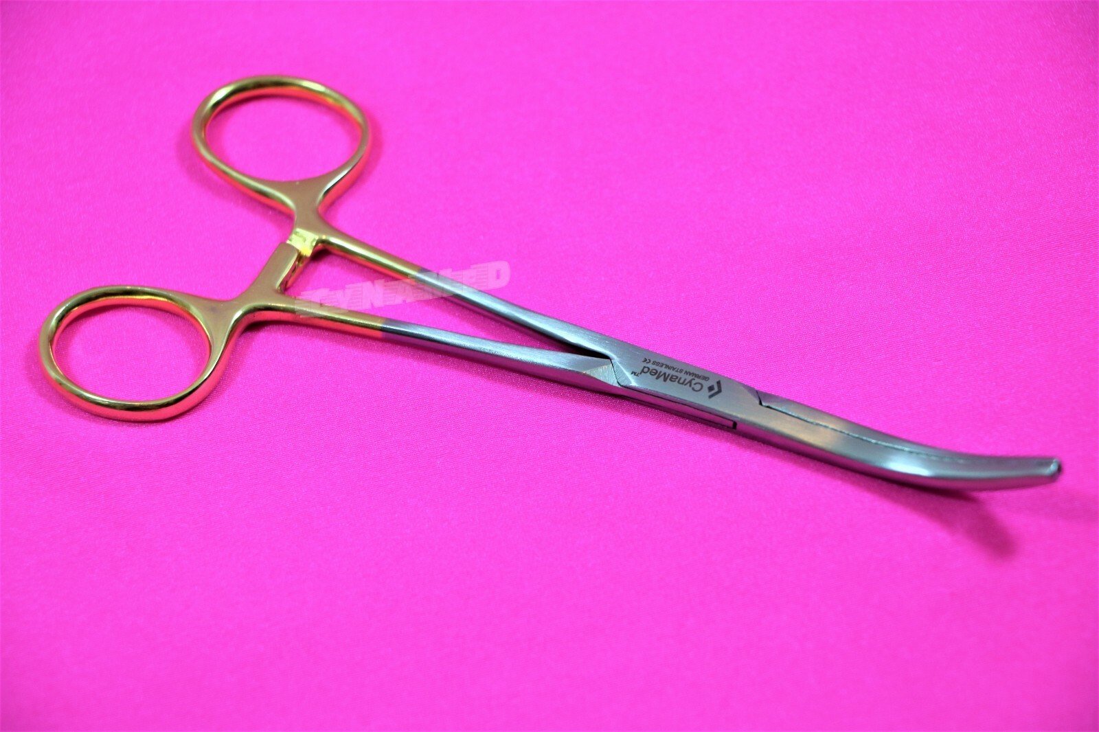 Gold Handle Spay Pack Rochester Carmalt Forceps 6.25″ Curved Stainless Steel