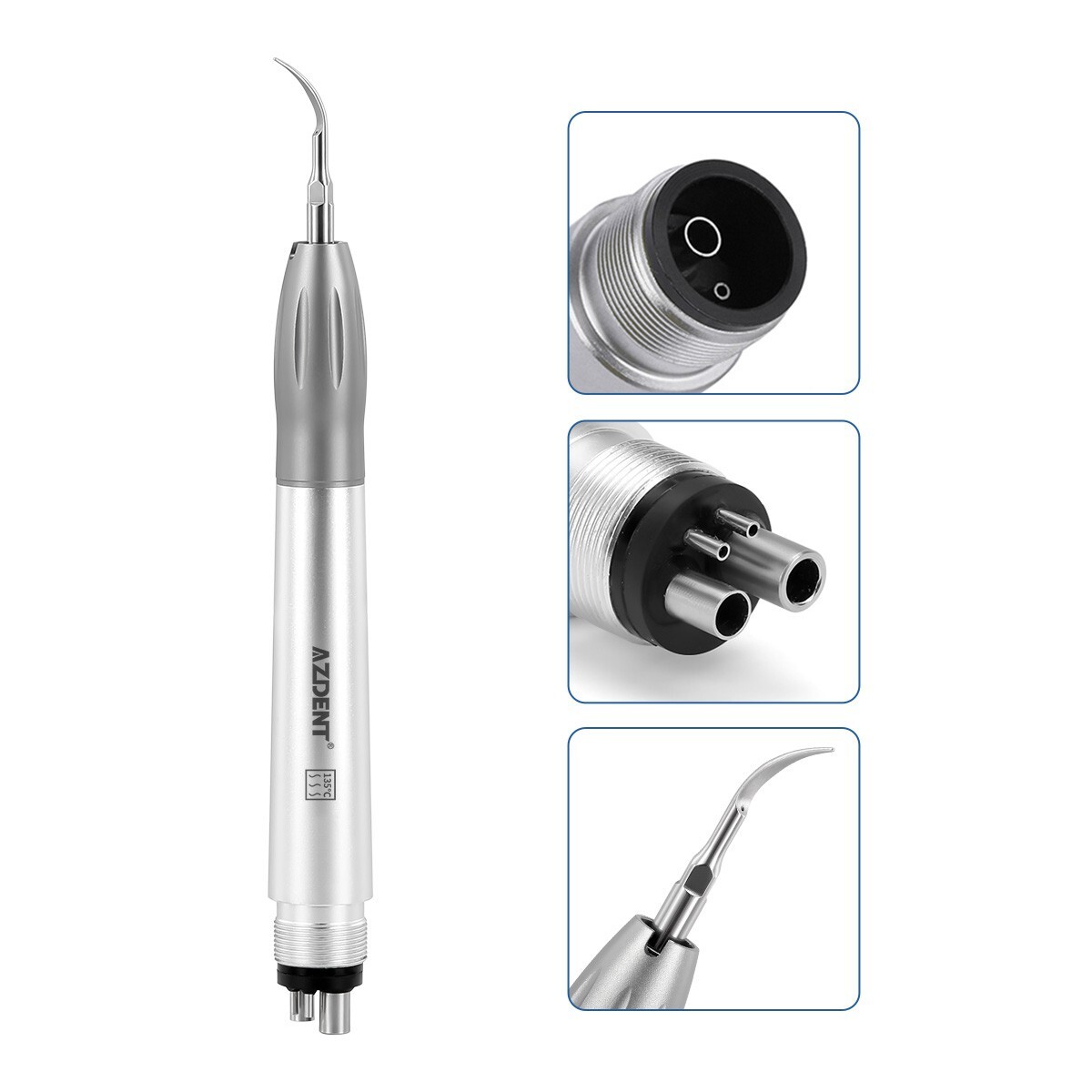 Dental Ultrasonic Air Perio Scaler Handpiece 4 Hole 3 Tips AZDENT