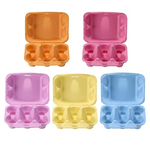 20 Pack Colored Egg Cartons Half Dozen 6 Count Vintage Easter Pulp Paper