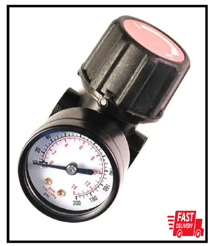 Primefit Air Compressor Regulator 1/4in NPT 160 PSI Gauge Pressure Control Tool