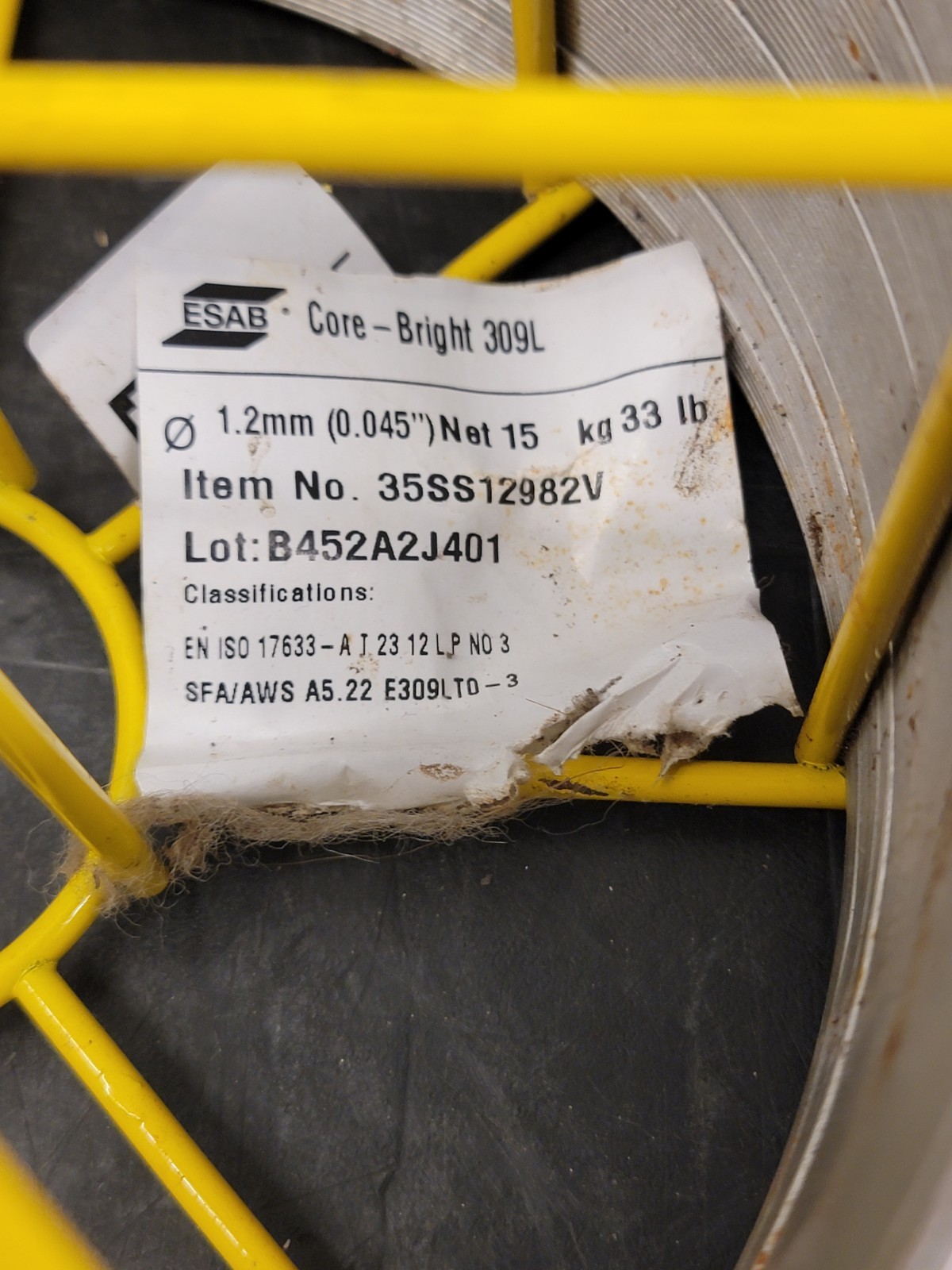 ESAB Core-Bright 309L Flux Core Stainless Tubular Welding 30lb 0.045″ 35SS12982V