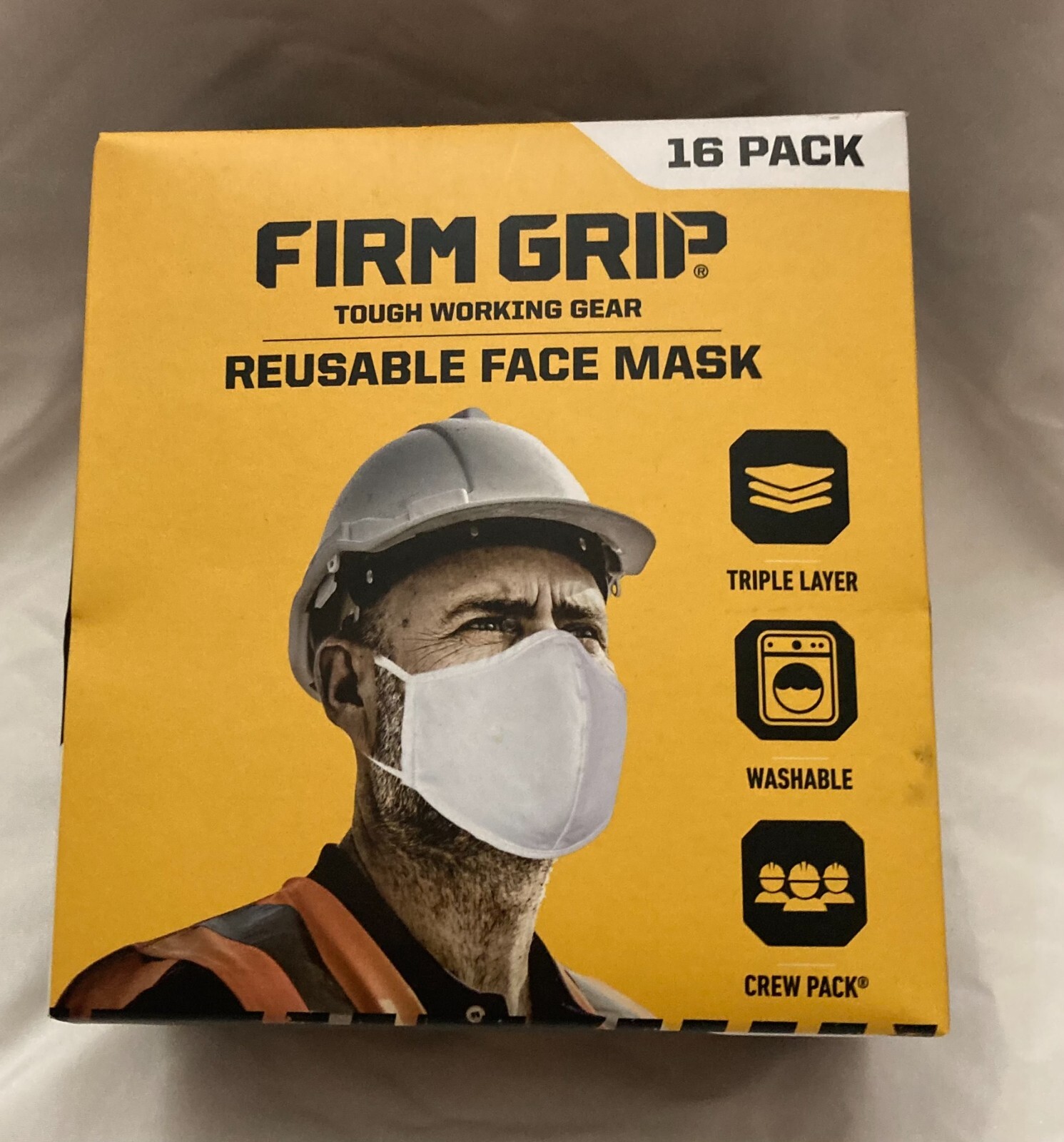 Firm Grip Face Mask Washable Reusable 16 CT Box