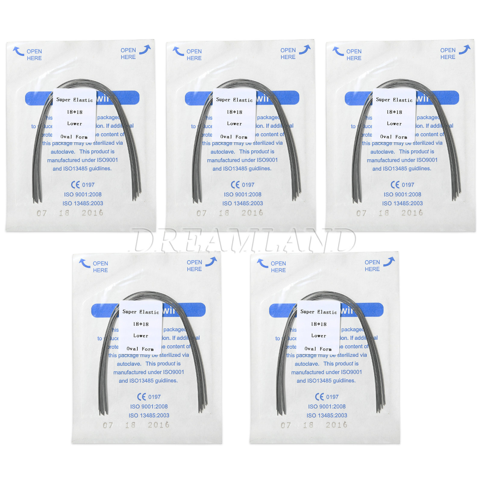 Dental Orthodontic Niti Super Elastic Arch Wires Rectangular Oval Ovoid Form