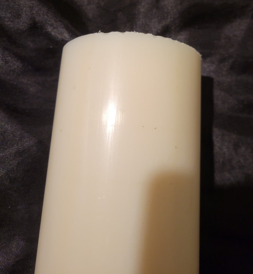 White Delrin 3 3/8″ Dia Rod Round Stock 12″ long (3.375 X 12.000) INV#W-47