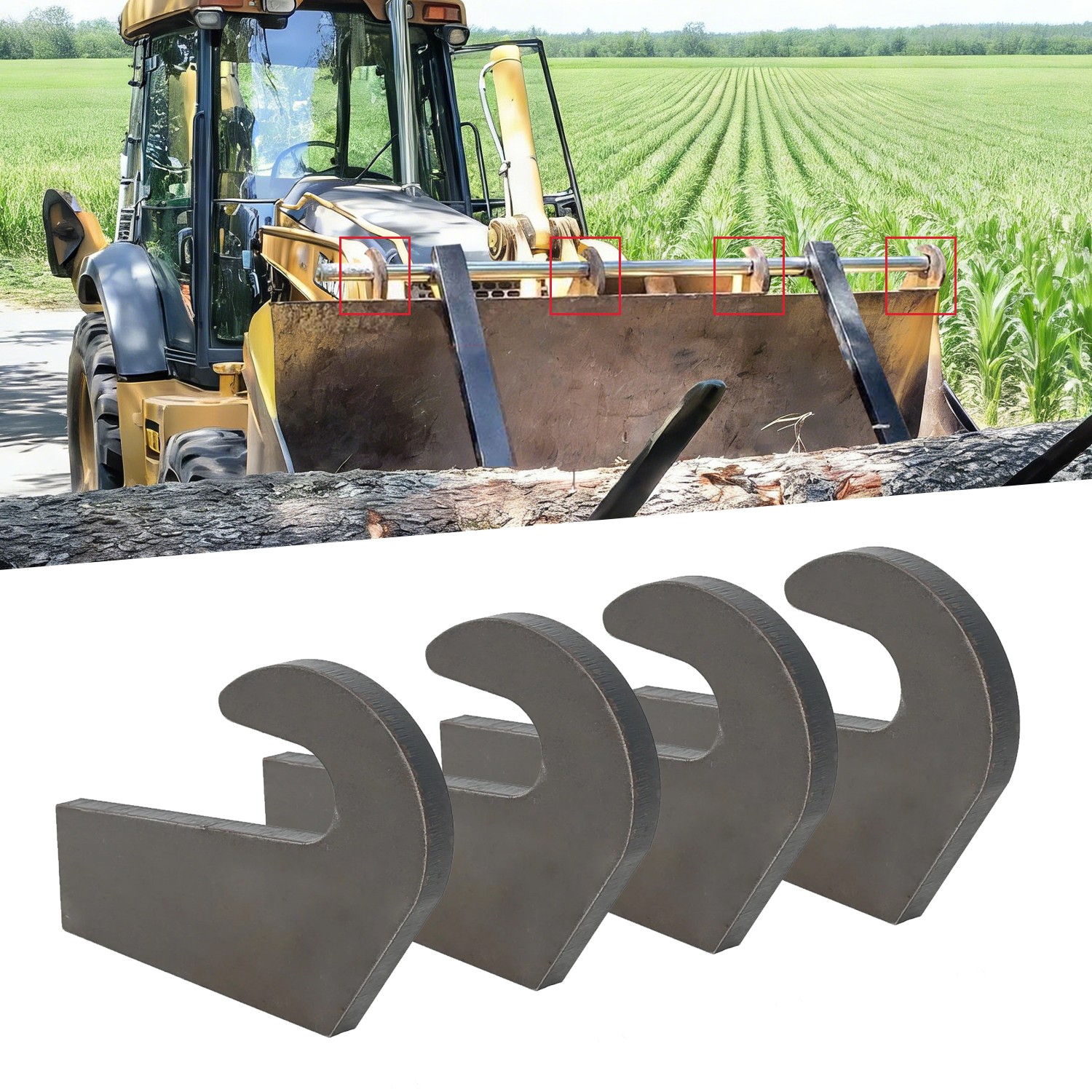 4X Steel Mounting Brackets Pin Type For Loader Bucket Pallet Forks Heavy Duty