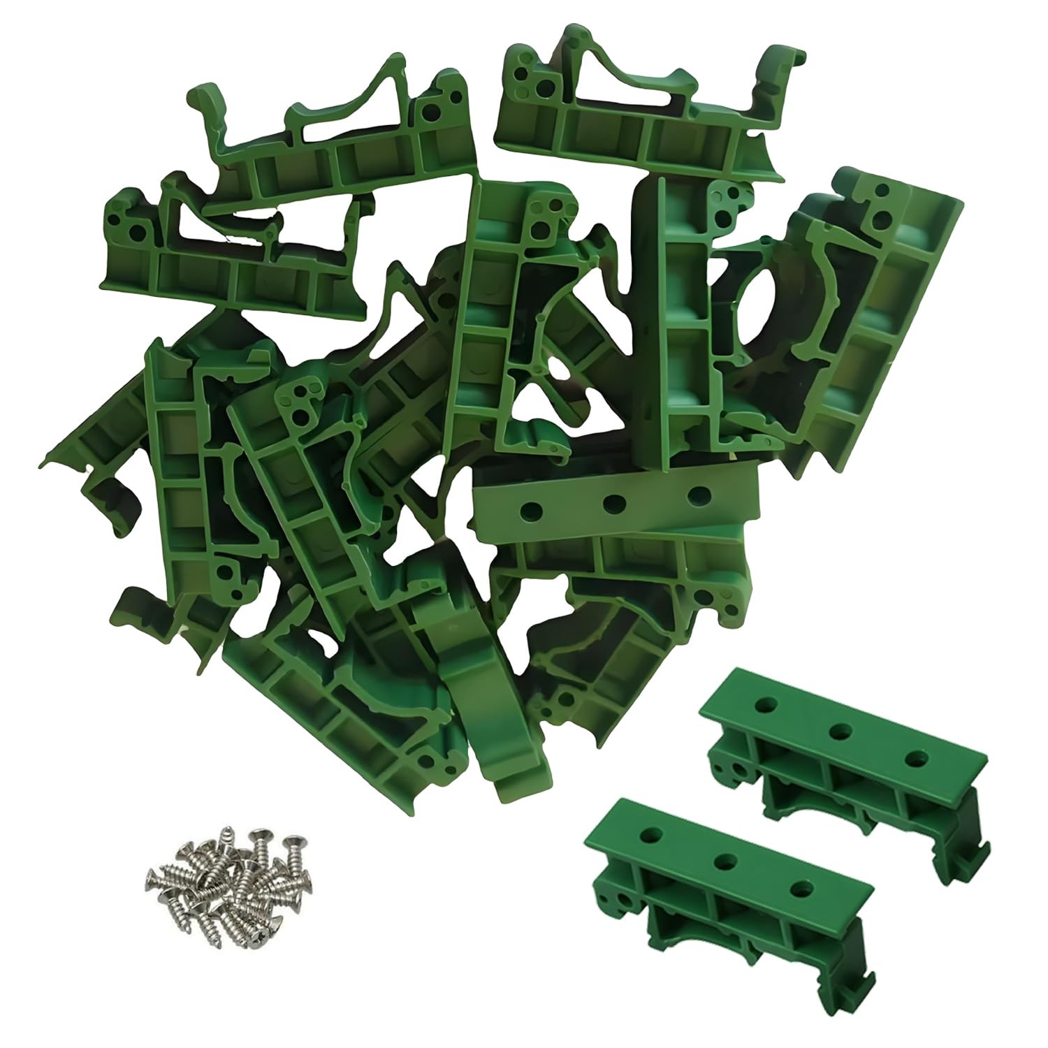 10 Sets DIN Rail Mounting Kit for PCB 35mm C45 Adapter Clips PA66 Green Panel…