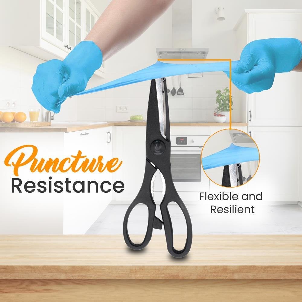 SereneLife 100 Pcs Soft Industrial Nitrile Gloves Powder-Free/