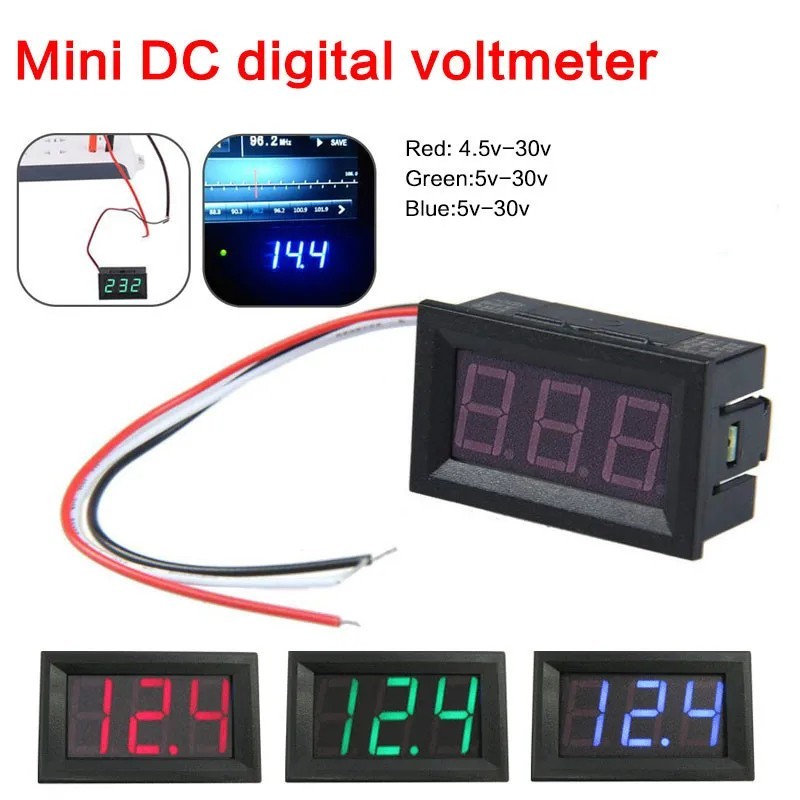 LED 12V ~ 24V Digital Display Voltmeter Car Motorcycle Voltage Gauge Panel Meter
