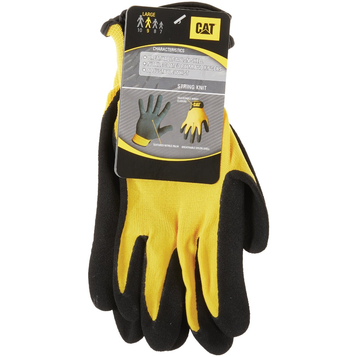CAT Men’s Large Nitrile Coated Nylon Knit Glove CAT017416L CAT CAT017416L L