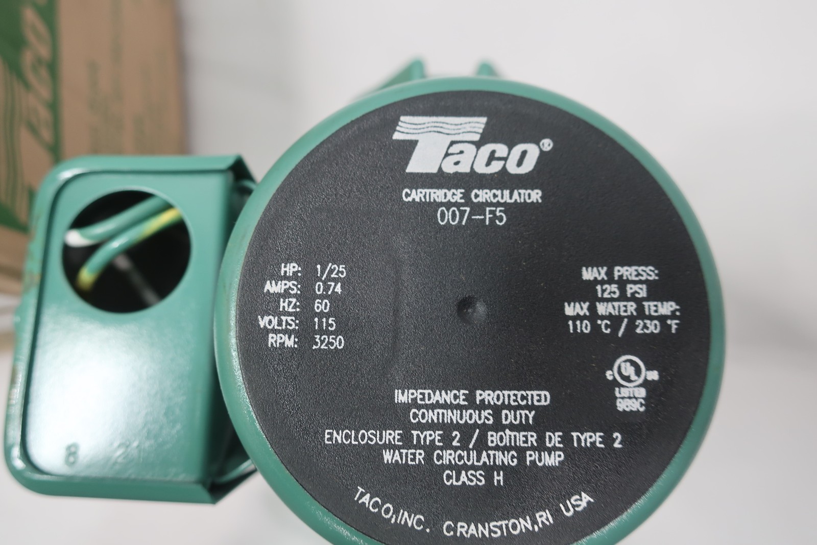 Taco 007-F5 Circulator Pump 115v-ac 1/25hp 1in