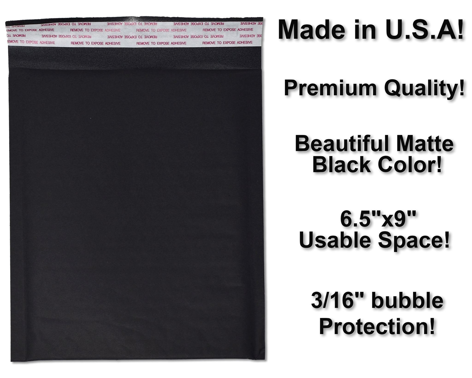 4×8, 6×10, 8×12 Combo! Black Matte Kraft Bubble Mailers! Made from Recycled Pa