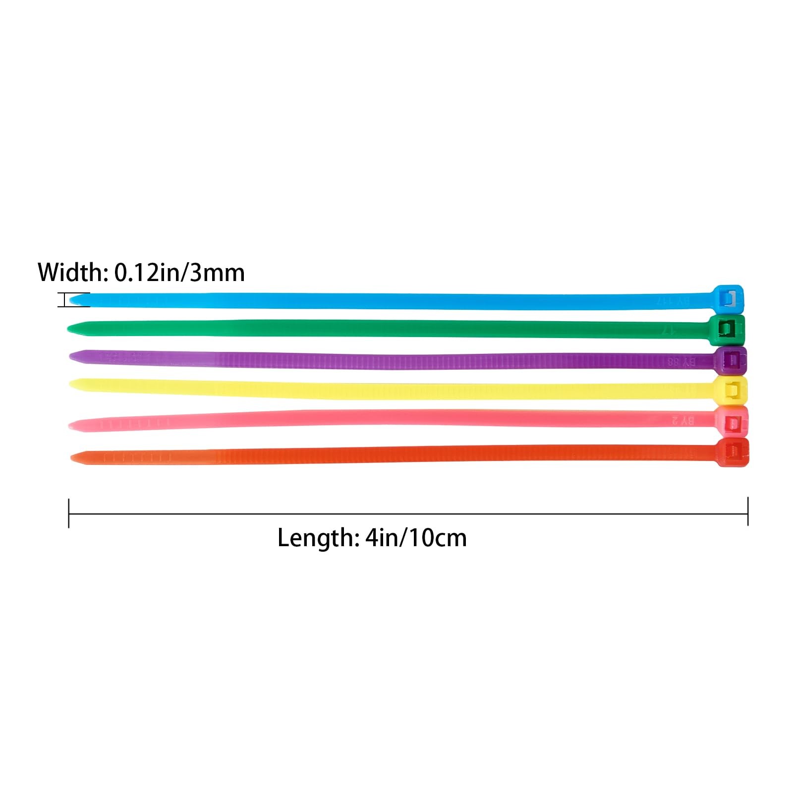 QDiShi 600pcs Small Colored Zip Ties 4 Inch Multi-Color Zip Wire Tie for Deco…