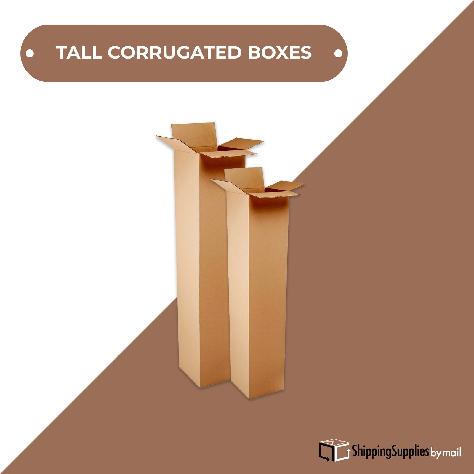 25 Tall Corrugated Boxes 10x10x36 – ECT-32 Kraft Brown Shipping/Moving Boxes