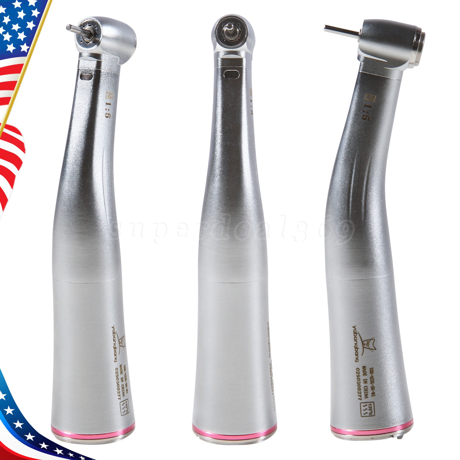 Yabangbang Dental Electric Handpiece 1:5 Contra Angle LED Optic High Speed 1-10