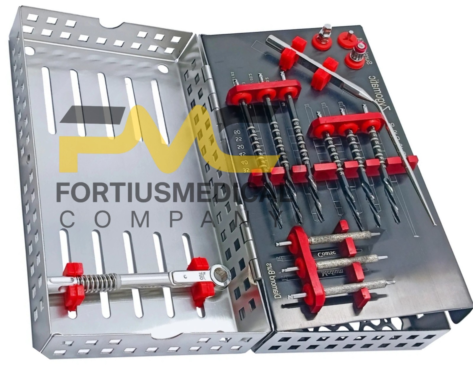 Zygoma 14Pcs Zygomatic Dental Implant Kit Titanium Coated Surgical Drill Set