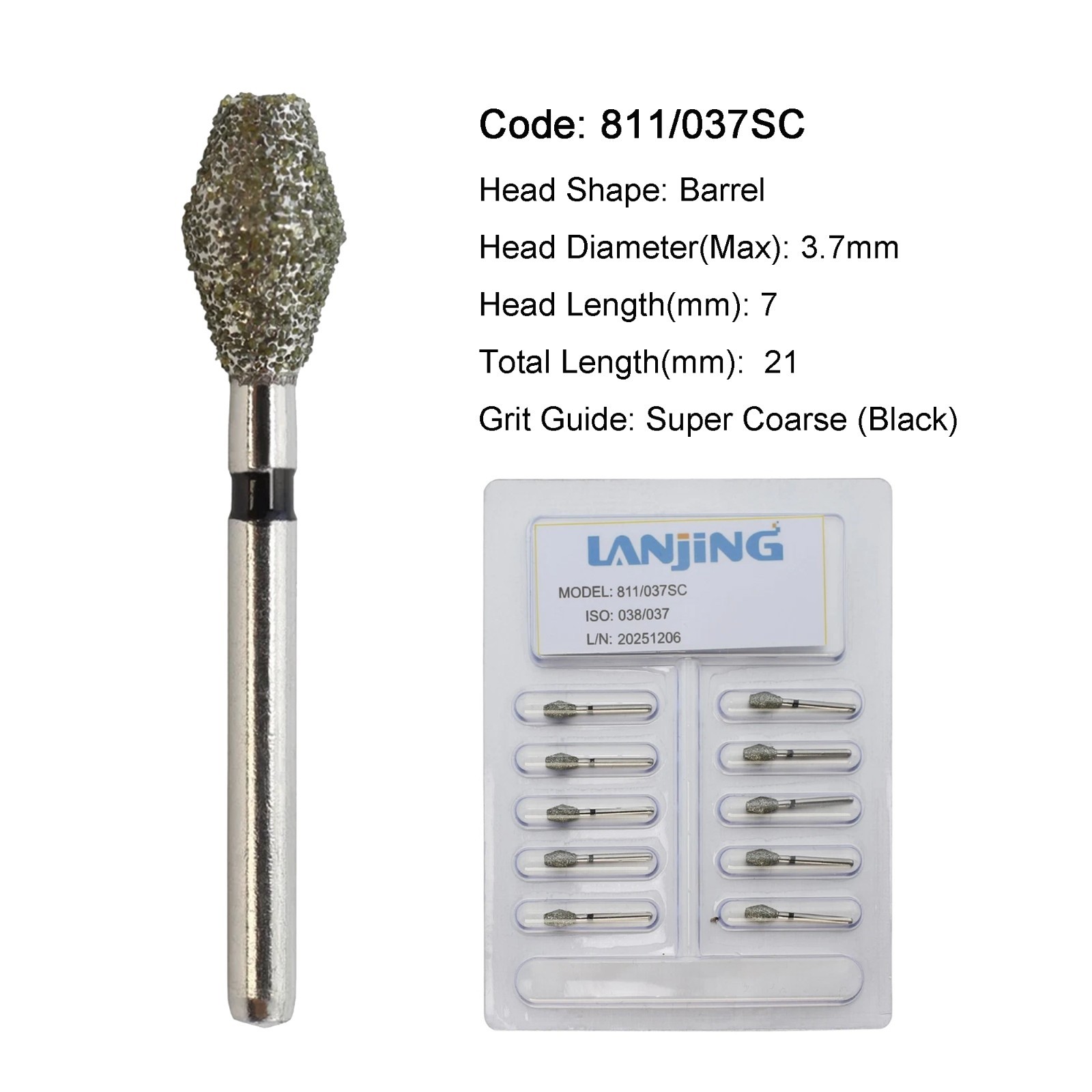 Dental Burs Diamond 330 Pear Egg Football Barrel High Speed FG 830/010 379/023