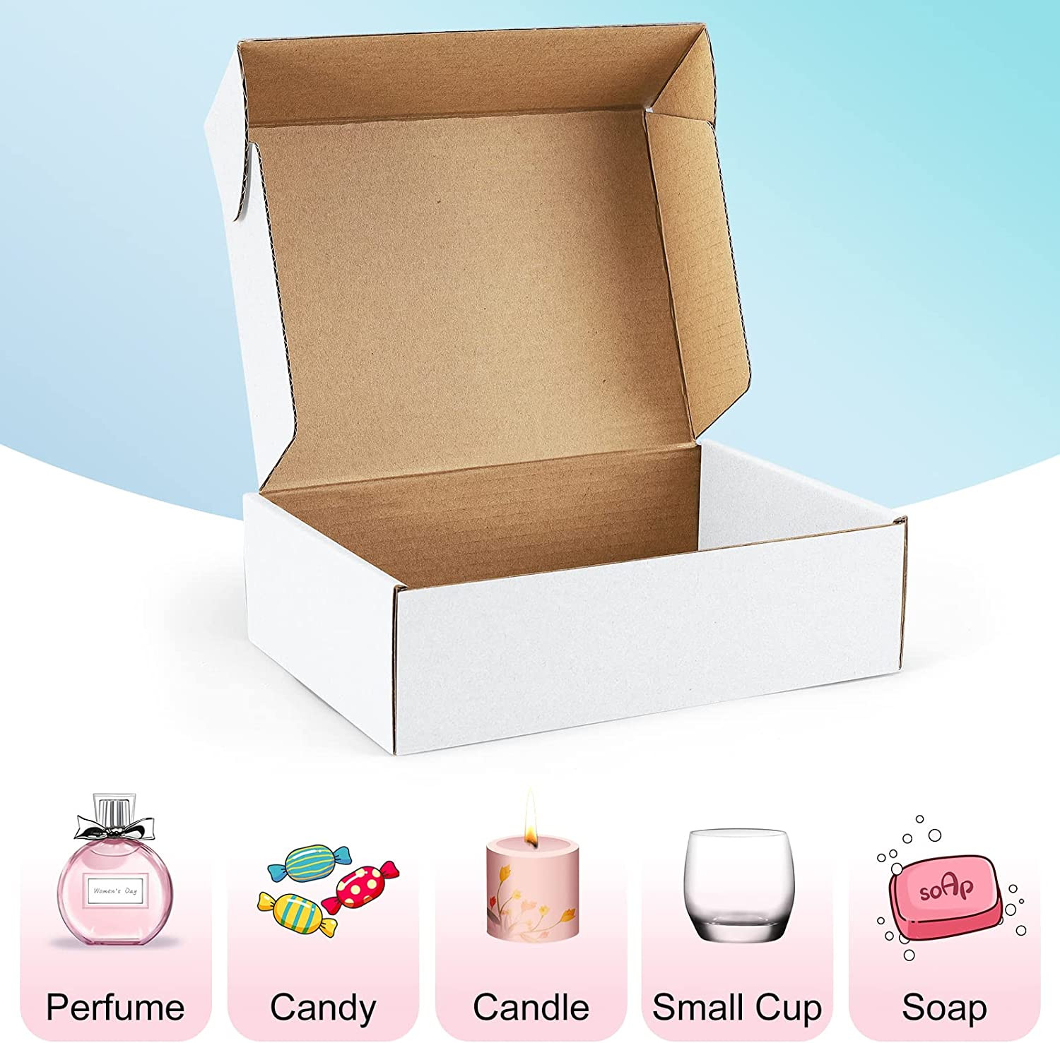 Shipping Boxes 7X5X2 Inches White Small Mailing Boxes 25 Pack Cardboard Corrugat
