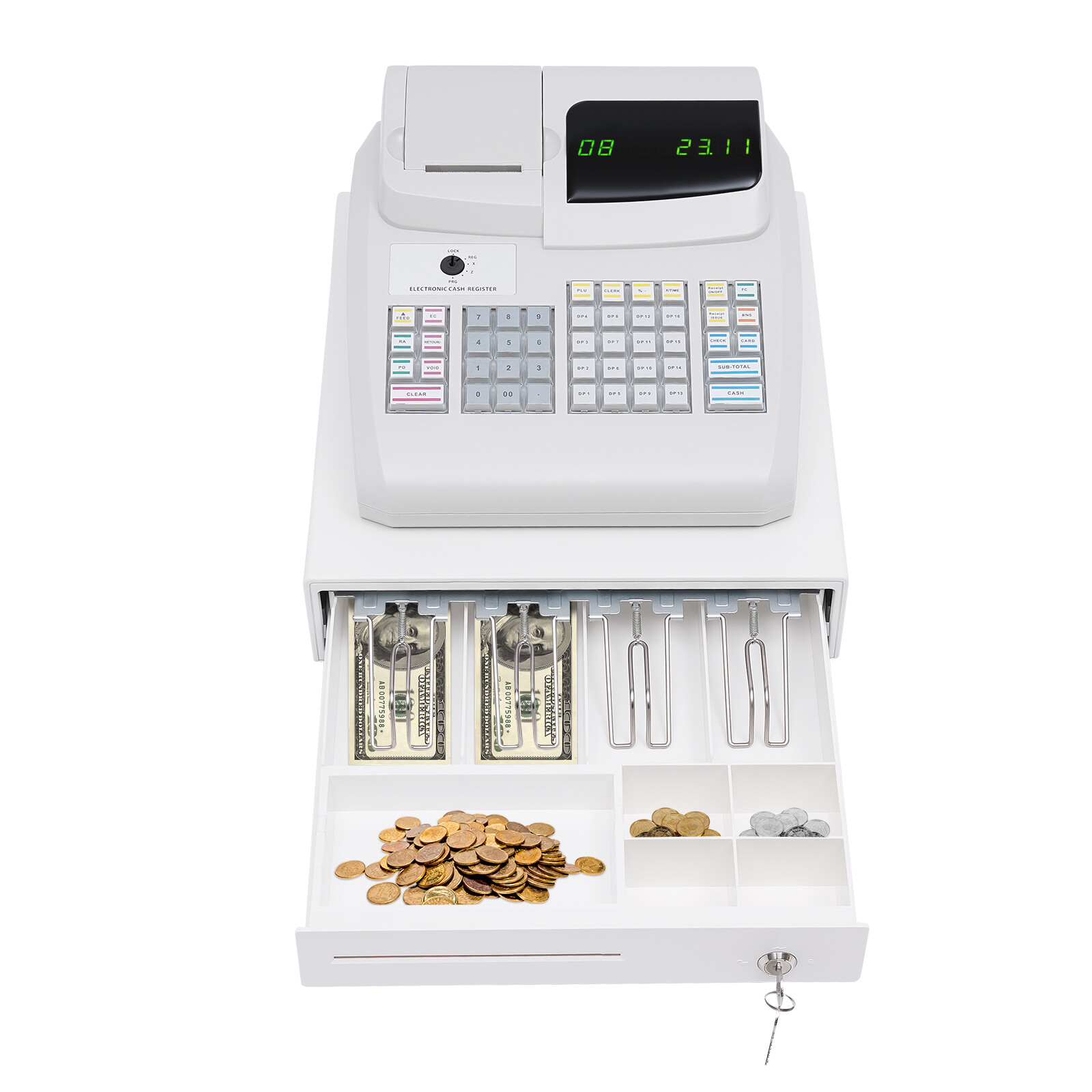 POS Cash Register Electronic Drawer Box LED Display For Restaurant Bills Coins