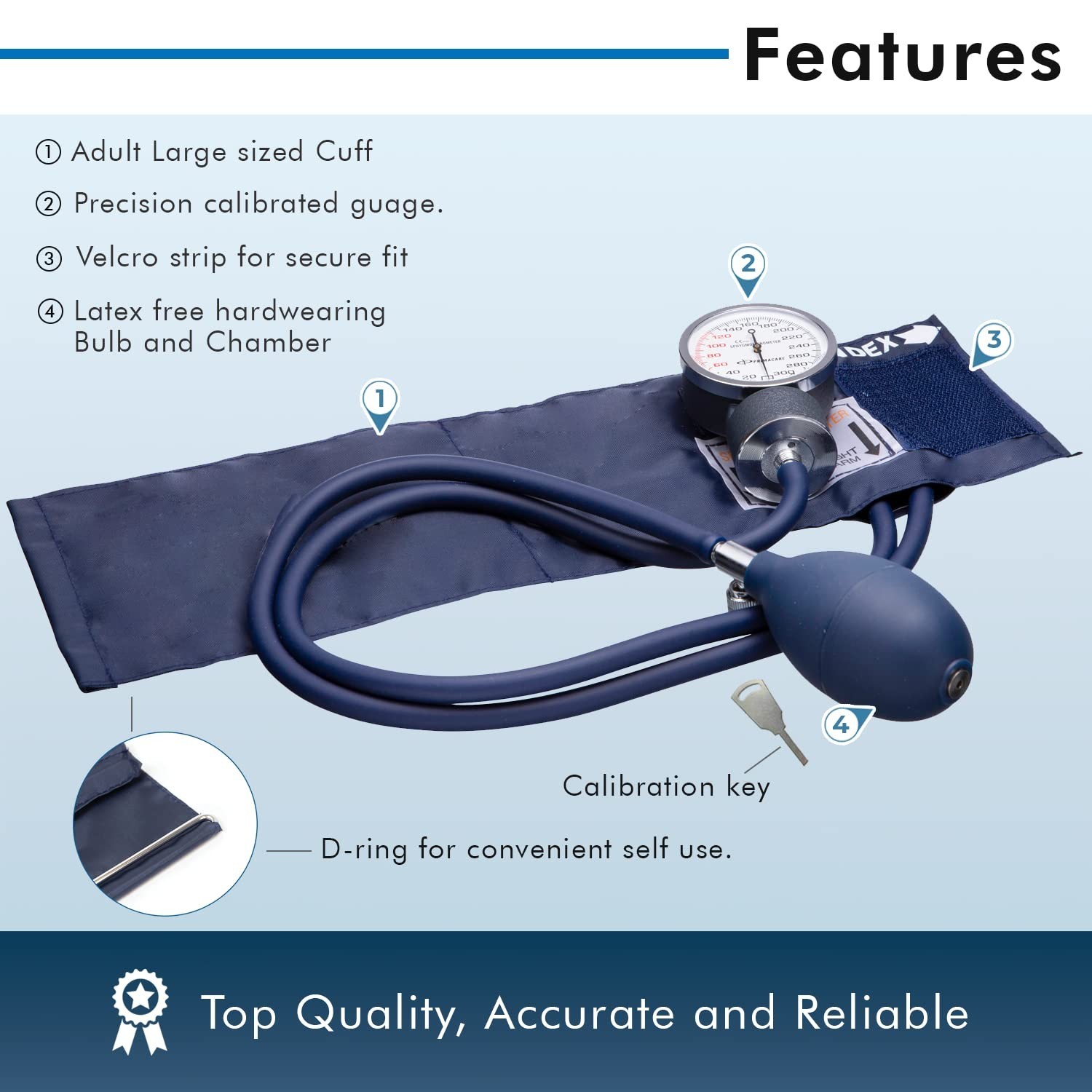 NOVAMEDIC Large Adult Size Self Taking Blue Blood Pressure Machine and Stetho…
