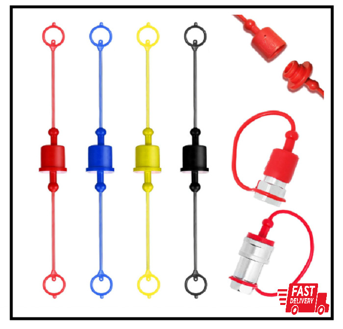 8 Pcs Hydraulic Dust Caps & Plugs Set, Quick Coupler Cover, Hydraulic Quick Disc
