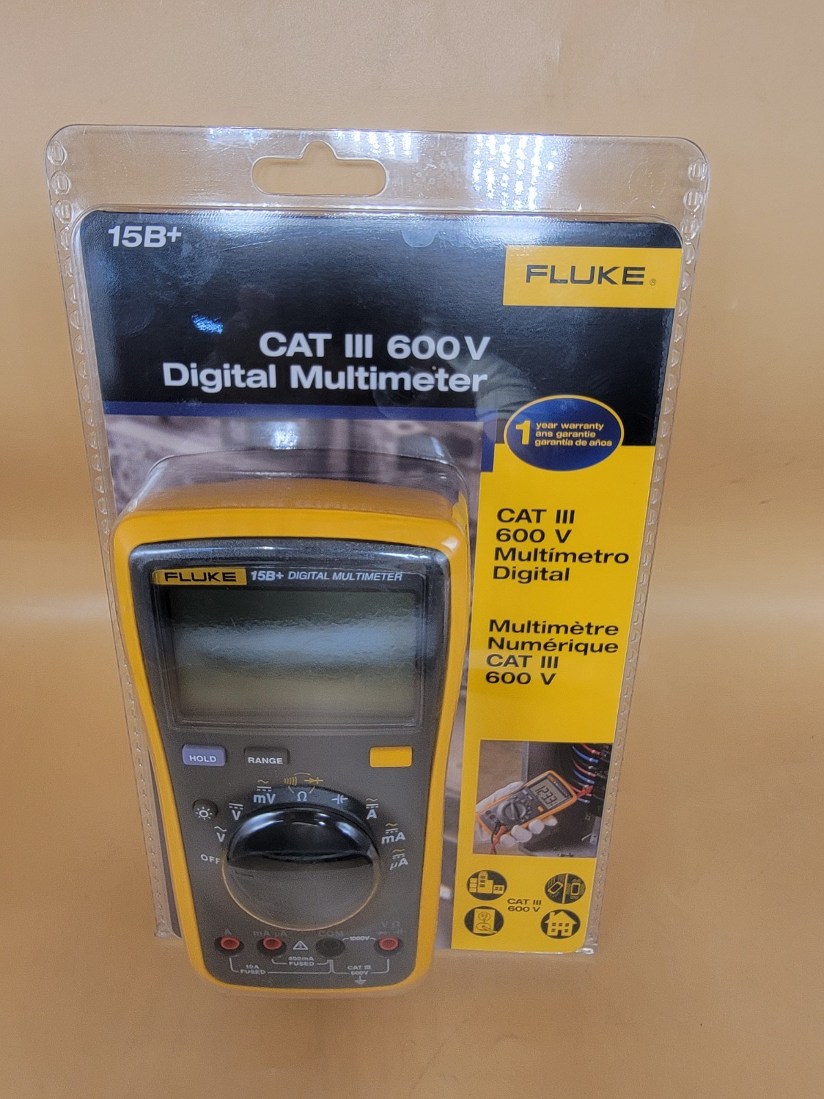 Fluke 15B+ CAT III 600V Digital Multimeter (1000V/10A)