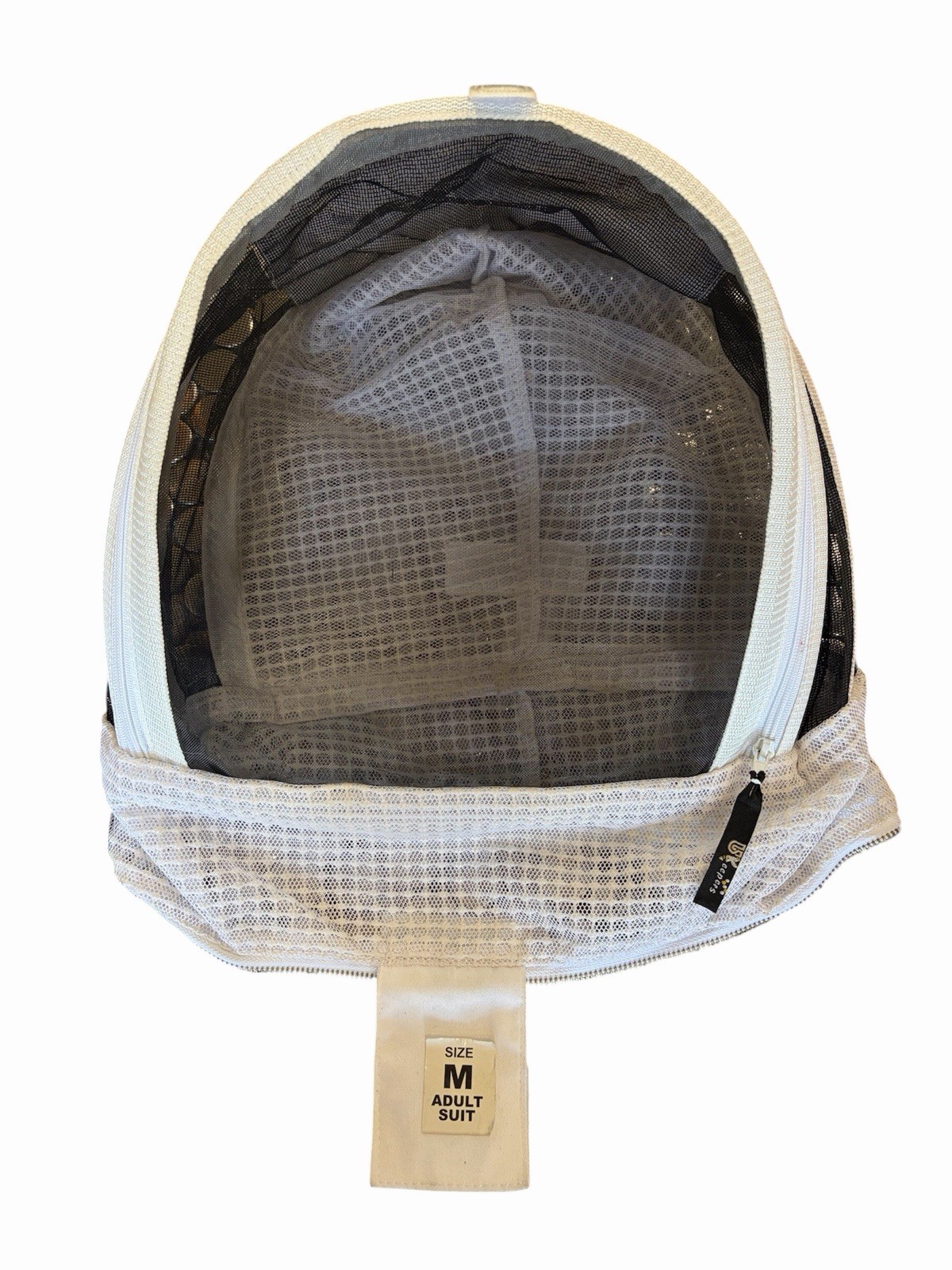 Beekeeping Veil Mesh Protective Hood w/ Zipper, Size M Adult Suit