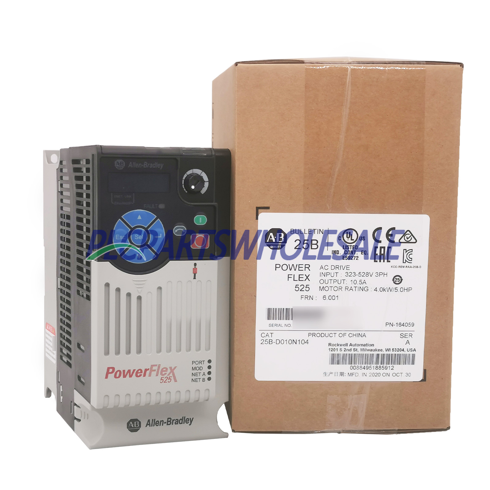 New Allen Bradley 25B-D010N104 PowerFlex 525 4kW 5Hp AC Drive Variable Frequency