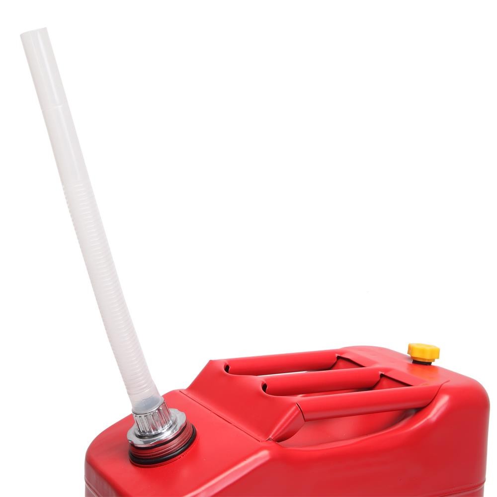 New Red 20L 5 Gal Gas Fuel Can Fuel Gasoline Steel Tank + Spout Leak-Proof