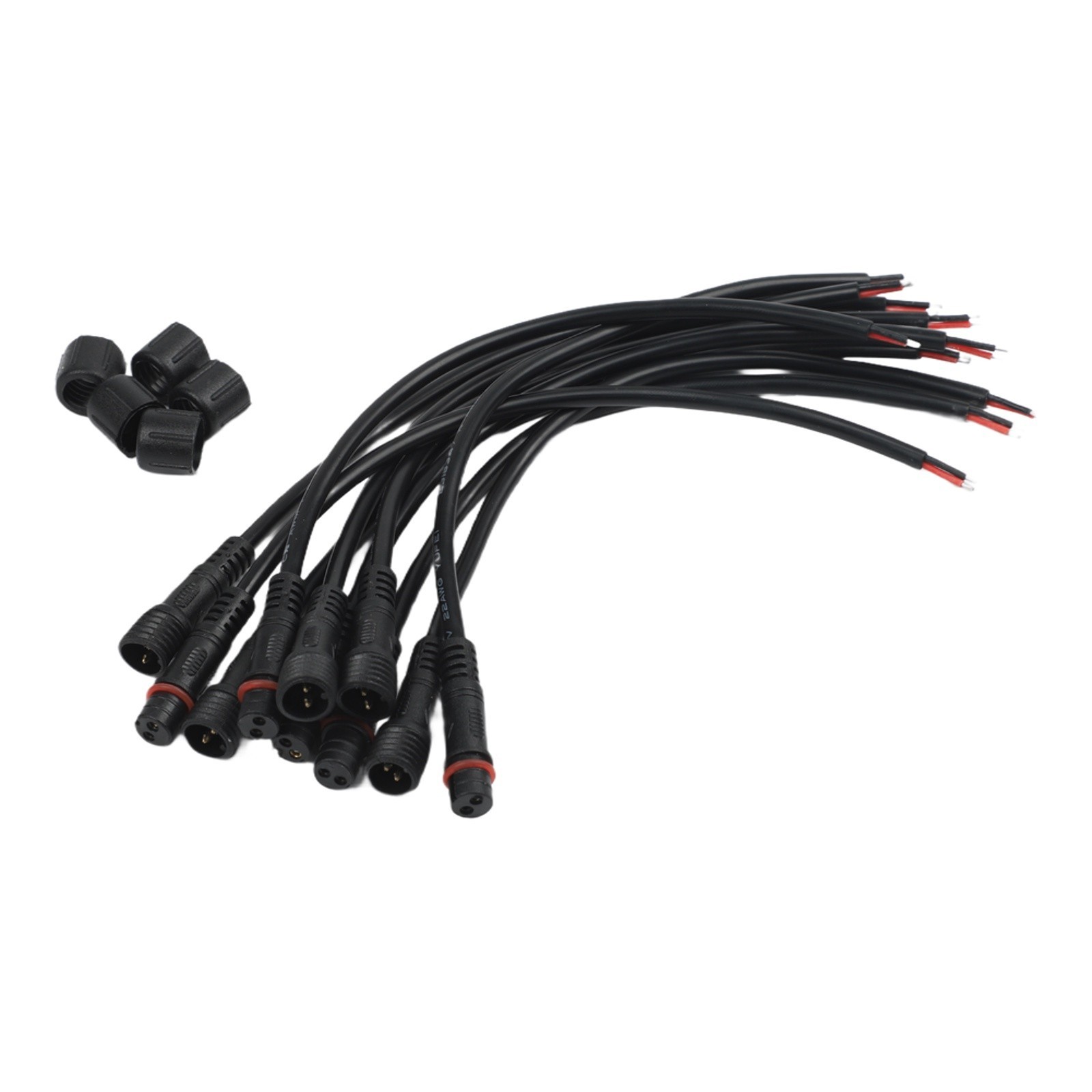 5*Pair 2/3 Pin 22AWG Wire Waterproof Electrical Wire LED Light Bar Connector New