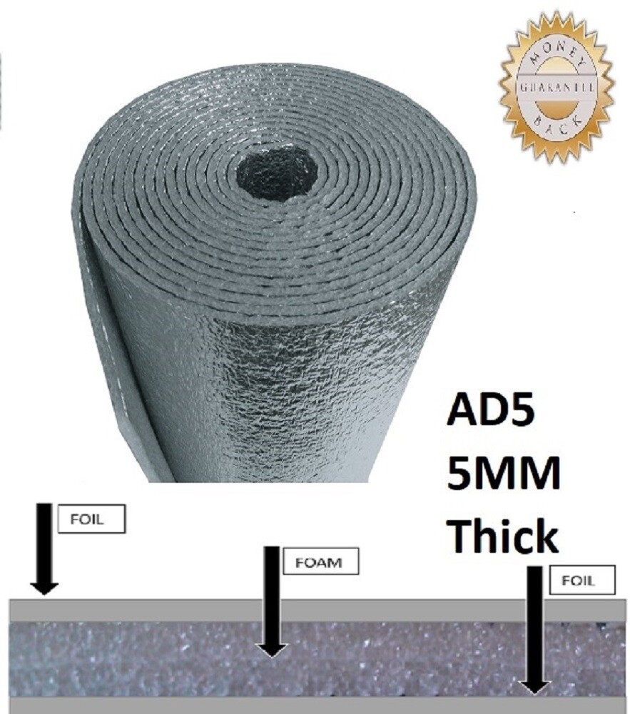 US Energy Reflective Insulation roll, Foam Core Radiant Barrier 2FT X 10FT R8-24