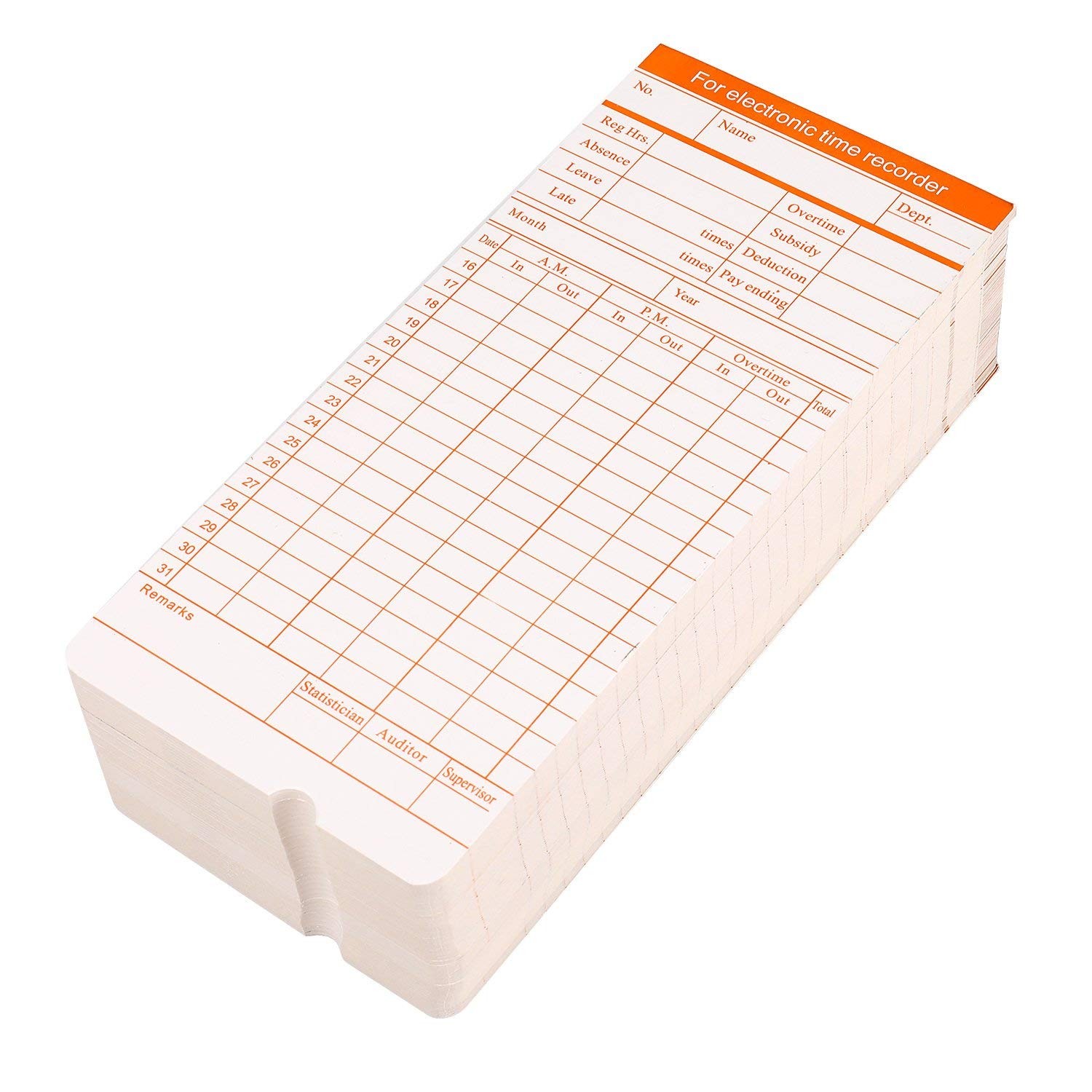 Flexzion Time Cards Monthly Timesheet Clock Timecard – 270 Pack 6 Column