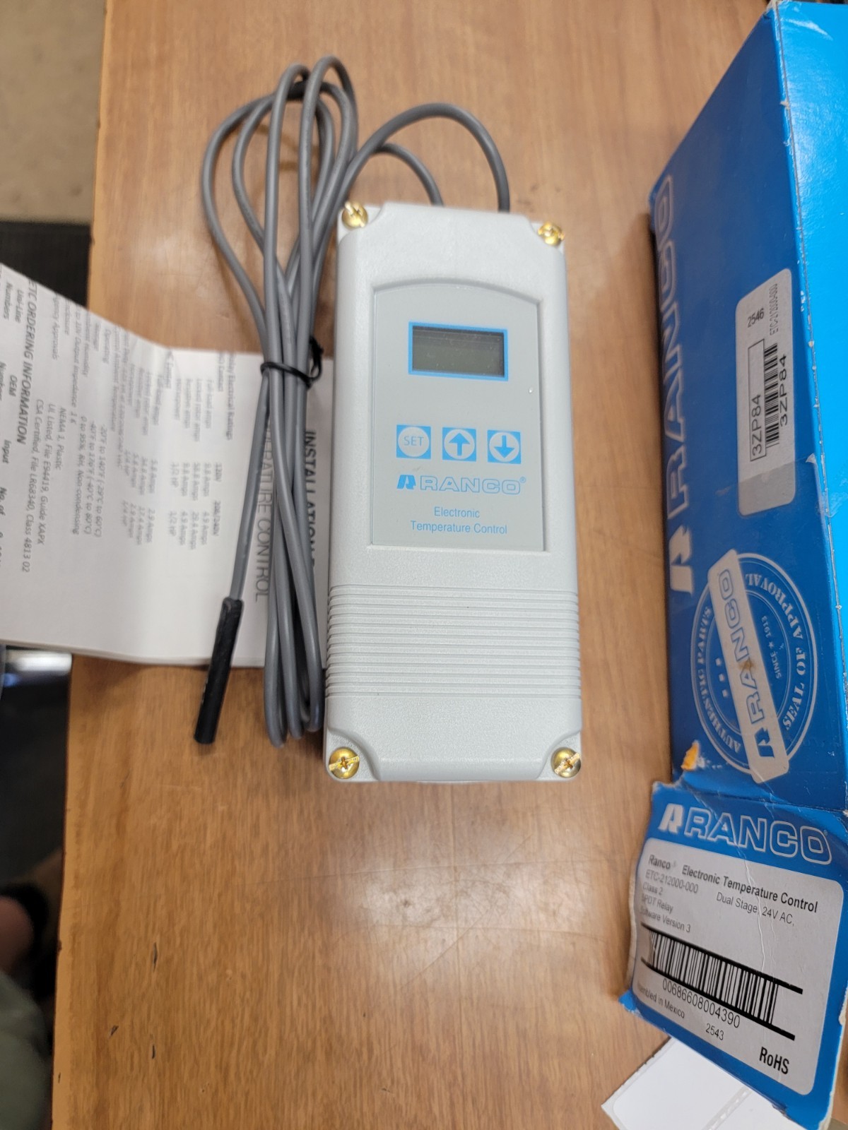 Ranco Etc-212000-000 Electronic Temperature Control Open Close On Rise