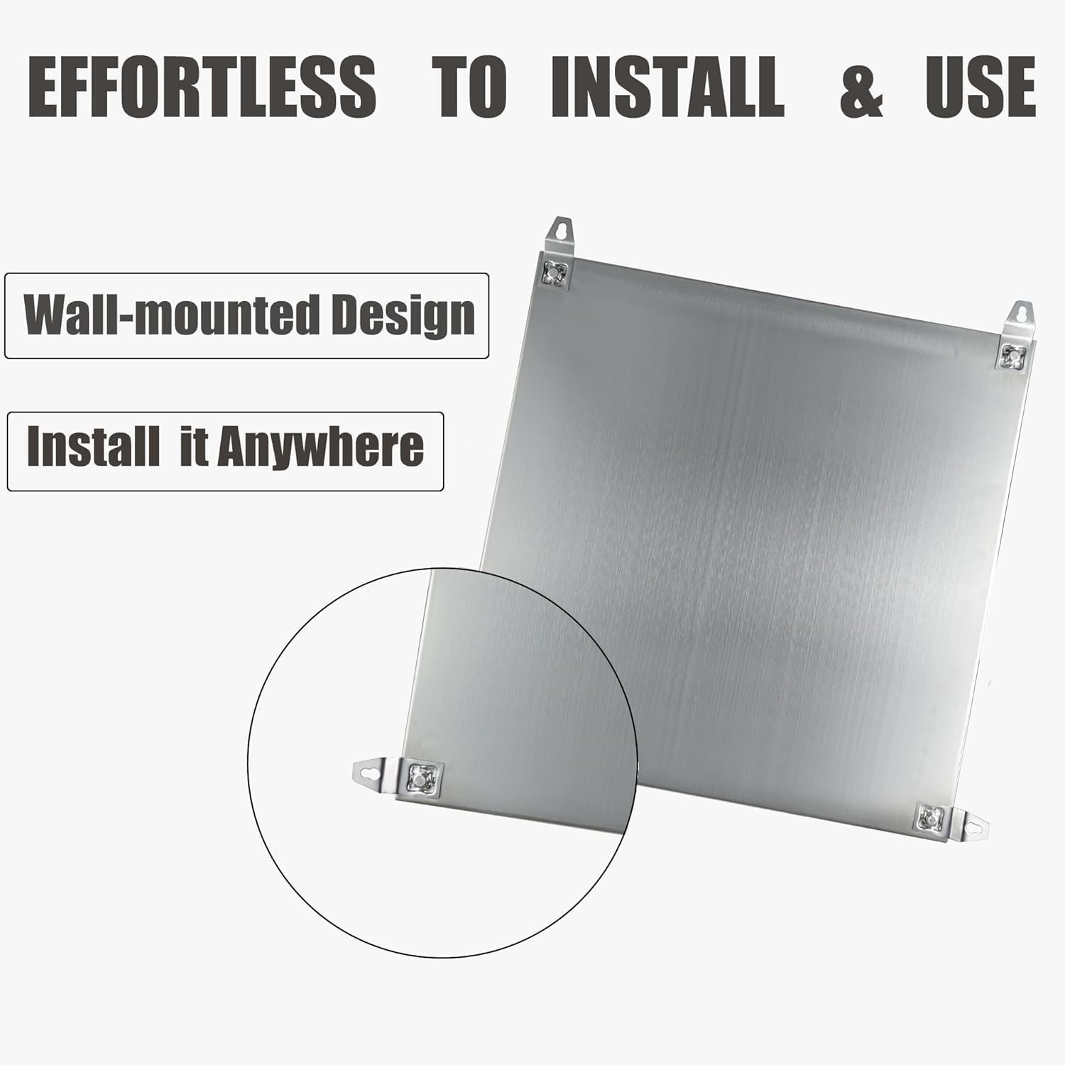 24×24×12″ 304SS Wall Mount Control Cabinet NEMA4X IP66 Corrosion Resistant Box