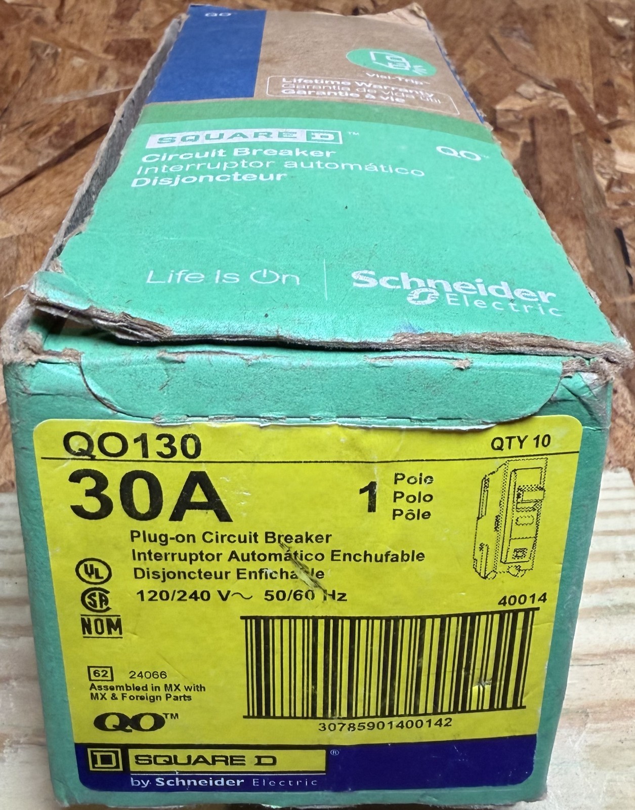 Square D QO130 1P 30A Miniature Circuit Breaker