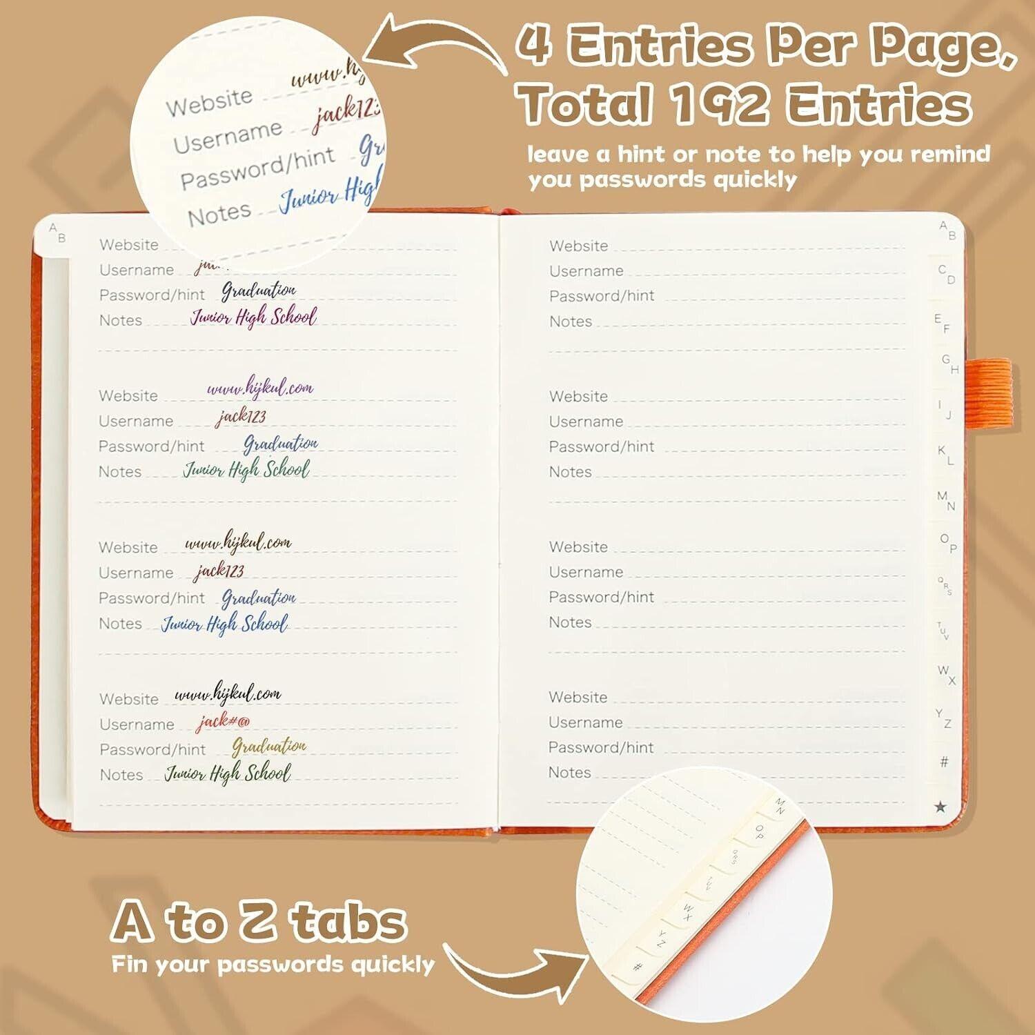 Password Book with Alphabetical Tabs Small Password Keeper (5.6 * 4.3 In)….