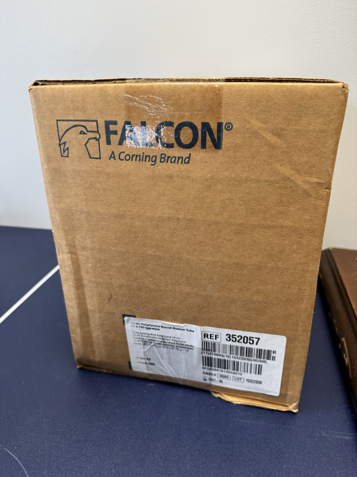 Falcon 352057 14mL Polystyrene Round-Bottom Tubes 17x100mm Exp 2027, Case of 500