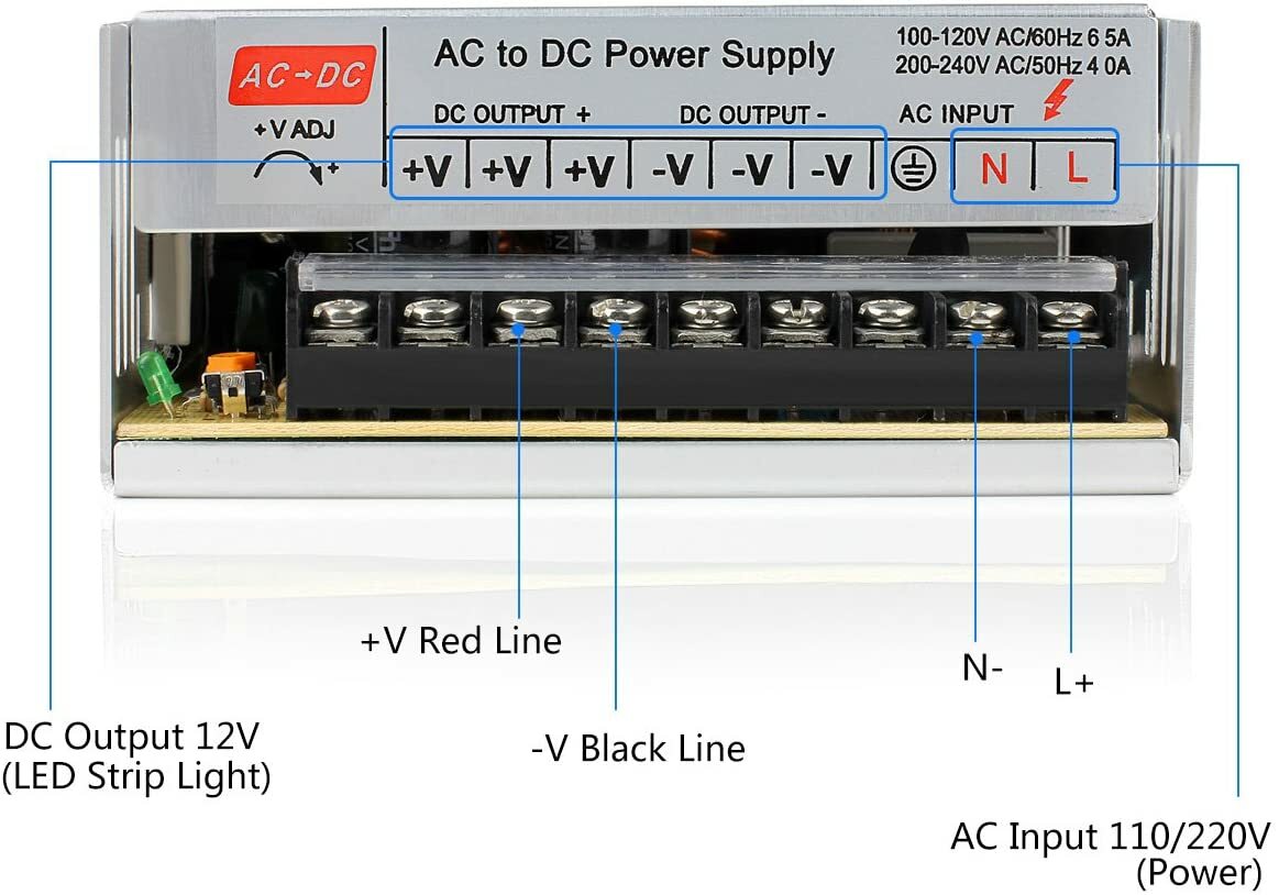 AC 110V/220V to DC 12V 30A 360W Universal Regulated Switching Power Supply Adapt