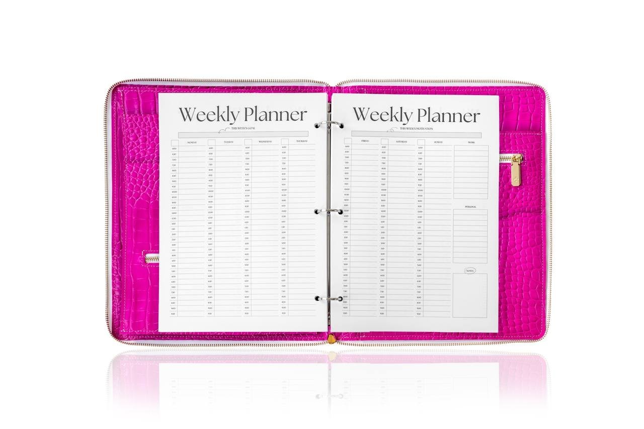 Padfolio A4.Pink Portfolio A4. Leather A4 organizer. Leather A4 notebook.