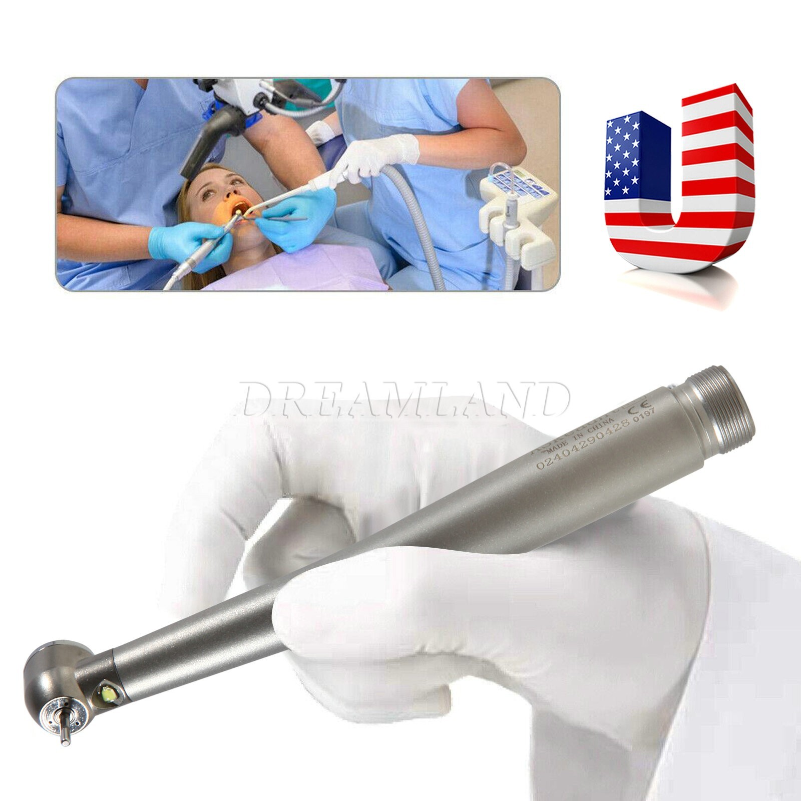 10X Askeadnt Dental High Speed Fiber Optic E-generator LED handpiece Push button